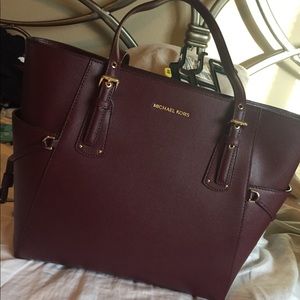 MK burgundy voyager tote